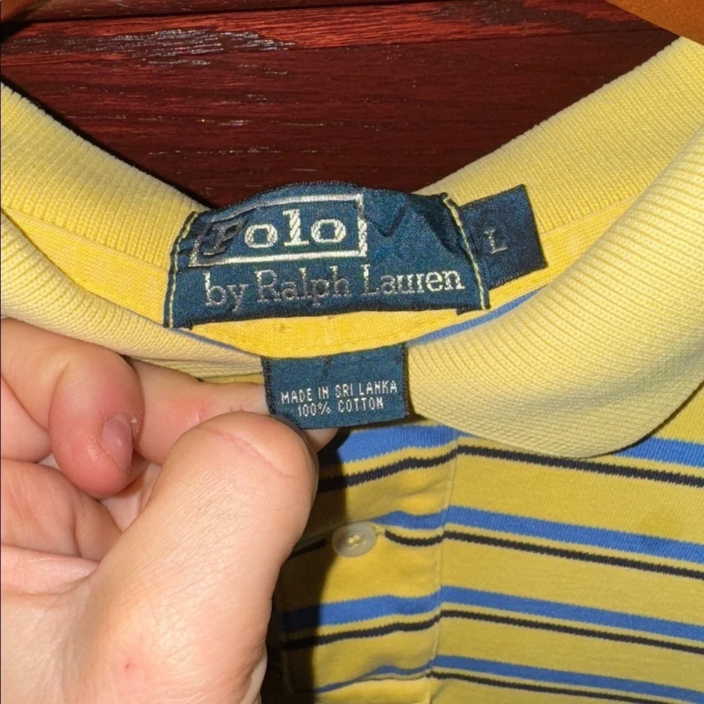 Polo Ralph Lauren Yellow Striped Polo Shirt Preppy Spring Summer Style Academia